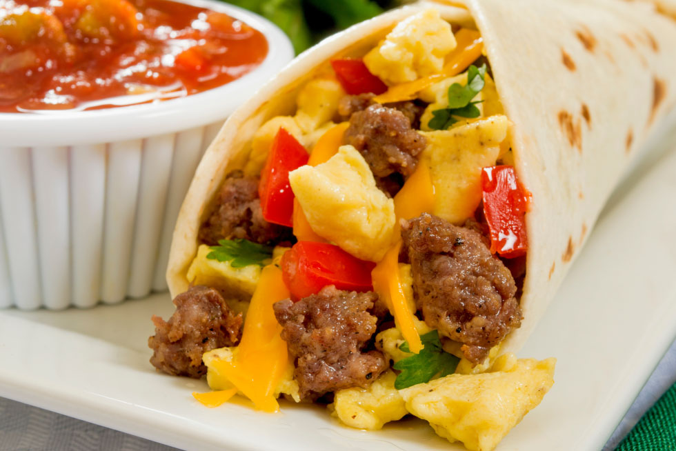 Breakfast burritos at Eagle Springs Golf & Country Club